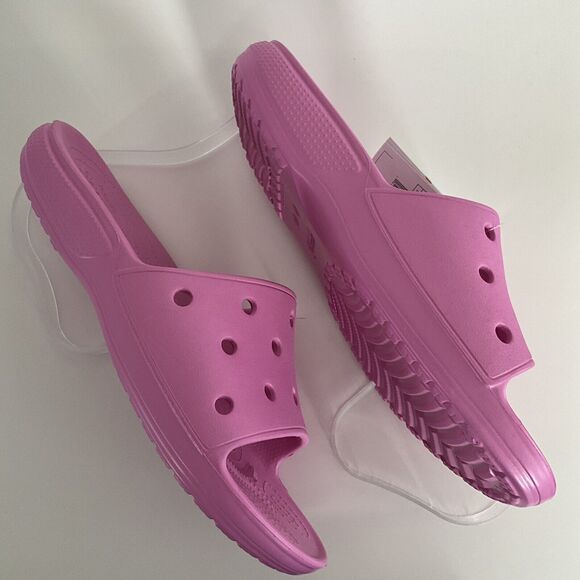 Crocs Sandals Men 13 Pink Open-toe Perforated Slides - Picture 5 of 12